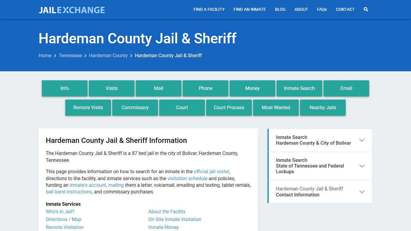 Hardeman County Jail & Sheriff, TN Inmate Search, Information